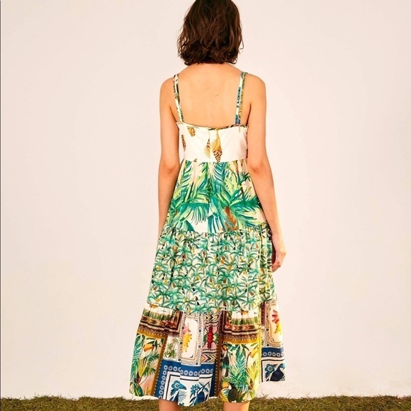 FARM RIO Mixed Prints Bow Sleeveless Midi Dress - Picture 4 of 15